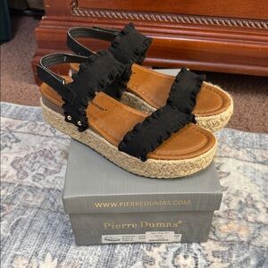 Pierre Dumas Black and Tan Women's Sandals
